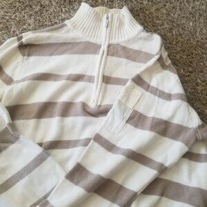 Liz&Co Turtleneck Striped Knit Sweater